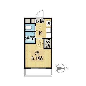 TIP TOP 藤が丘(1K/2階)の間取り写真