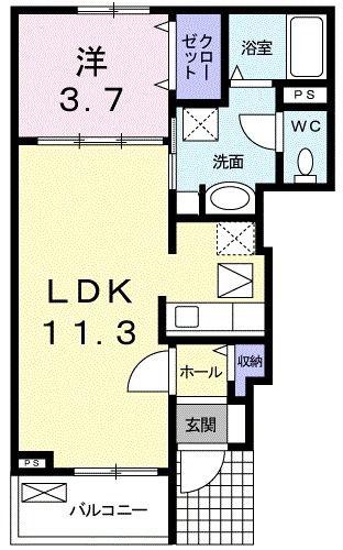 ソルジェンテ(1LDK/1階)の間取り写真