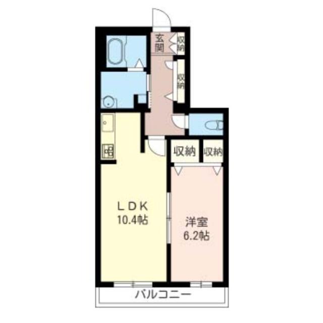 フローラ V(1LDK/1階)の間取り写真