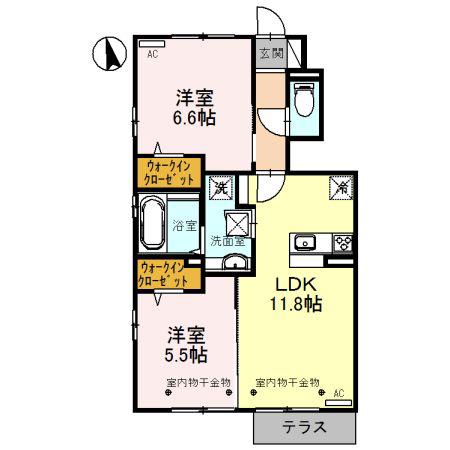グラン ストリーツA(2LDK/1階)の間取り写真
