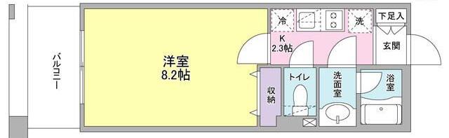 プロスペクト東雲橋(1K/2階)の間取り写真