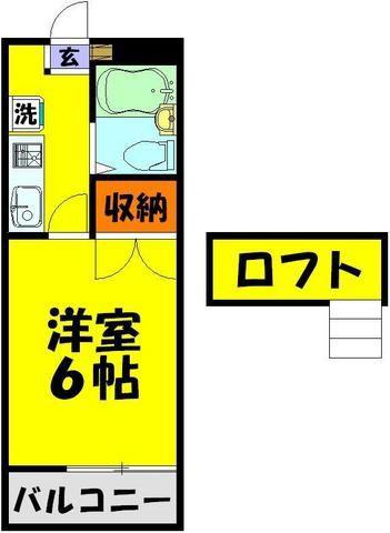 シティパレス東住八幡(1K/2階)の間取り写真