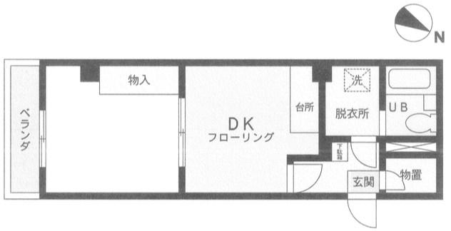 第1鈴木ビル(1DK/3階)の間取り写真