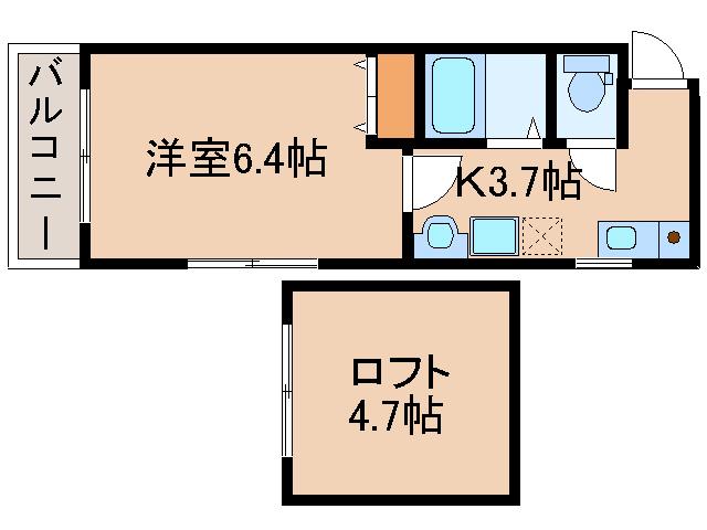 プレステージ宮脇(ワンルーム/2階)の間取り写真
