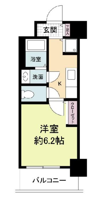 グラマシー心斎橋東(1K/12階)の間取り写真
