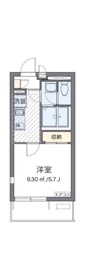 クレイノヴィクトワール(1K/2階)の間取り写真
