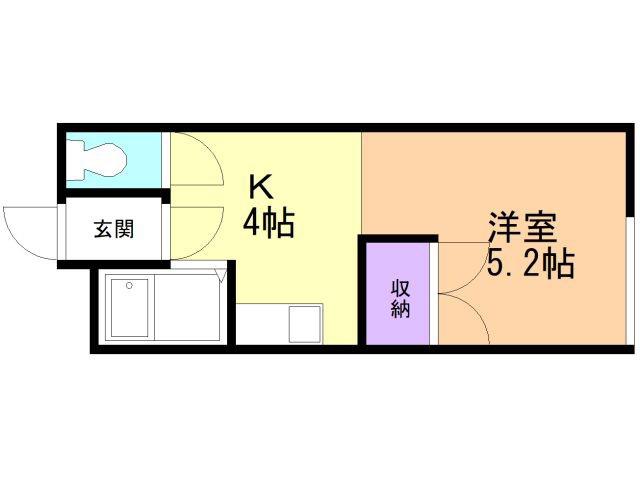 コーポ室本(1K/1階)の間取り写真