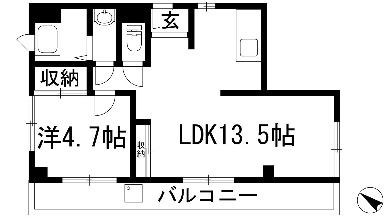 ふじハイツ(1LDK/3階)の間取り写真