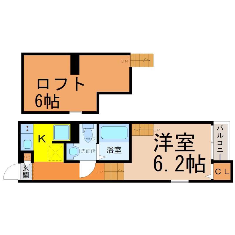 CIELO AZUL YADA(1K/1階)の間取り写真