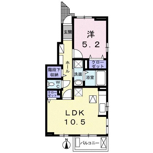 ヴィラパーチェ(1LDK/1階)の間取り写真
