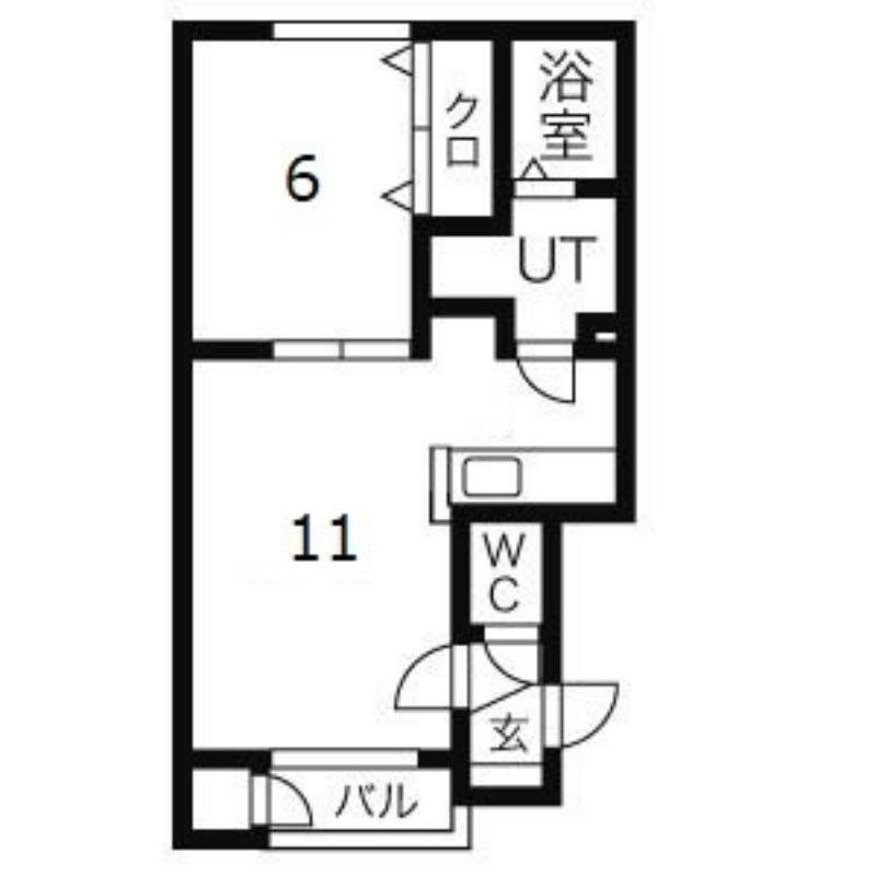 ハイネス前田213(1LDK/3階)の間取り写真