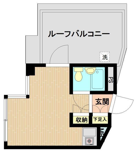 パレ・ドール高輪(ワンルーム/4階)の間取り写真