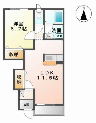SUNNY HOUSE (1LDK/1階)の間取り写真