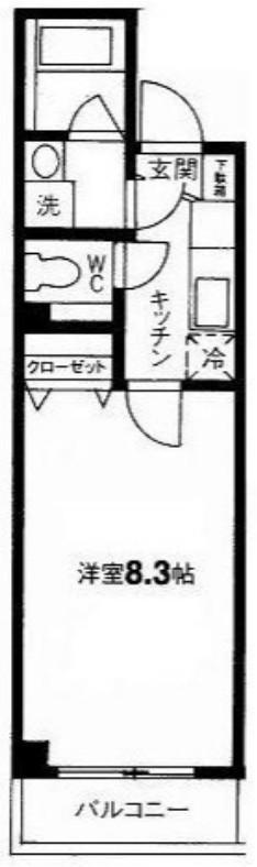 ソレイユたかなわ(1K/3階)の間取り写真