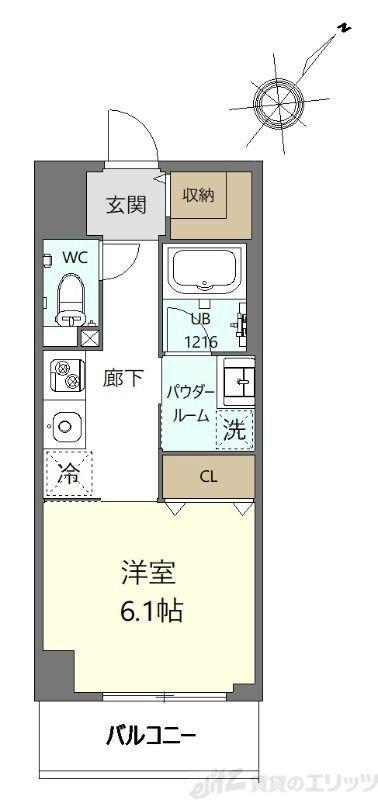 ジョイヴィレッジ瑞江(1K/5階)の間取り写真