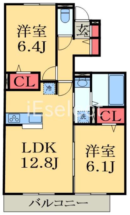 メゾン・ソレイユII(2LDK/1階)の間取り写真