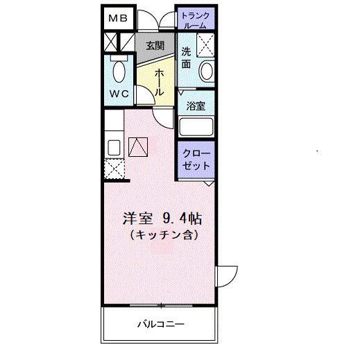 オーブ ソレイユ(1K/1階)の間取り写真