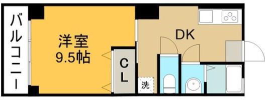 紅屋ビル(1DK/2階)の間取り写真