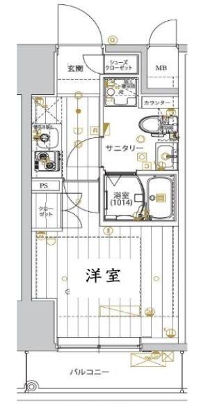 レガリス品川サウス(1K/7階)の間取り写真