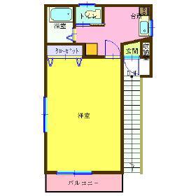 都営新宿線 一之江駅 徒歩7分 2階建 築20年(1K/2階)の間取り写真