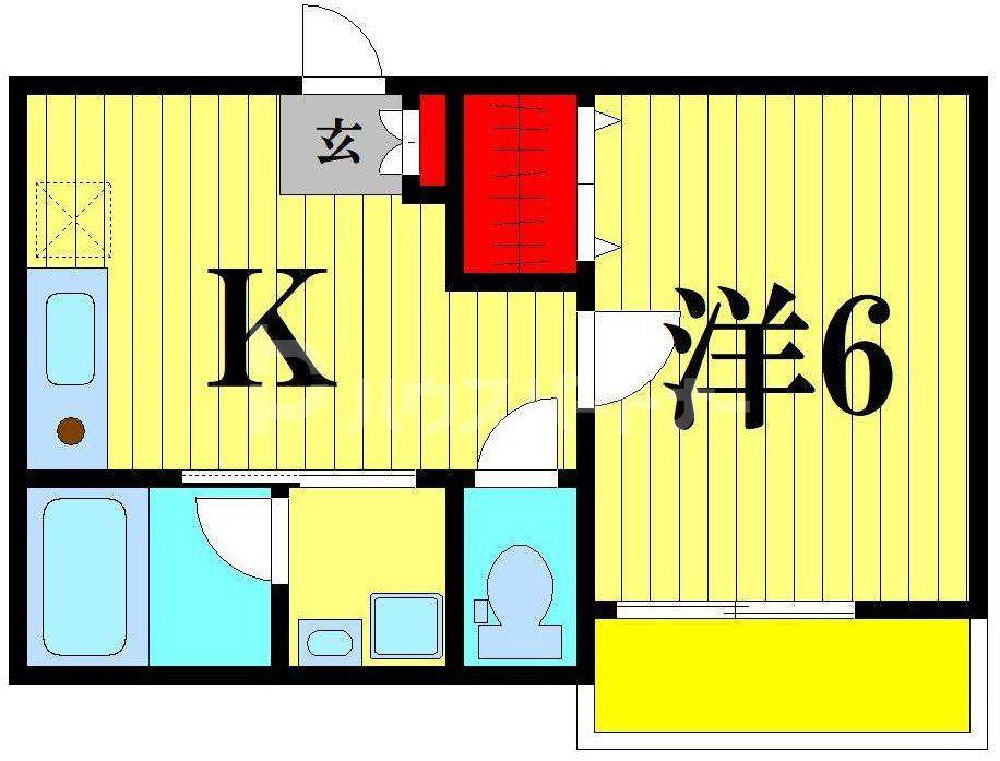 センターパーク北小金(1K/2階)の間取り写真