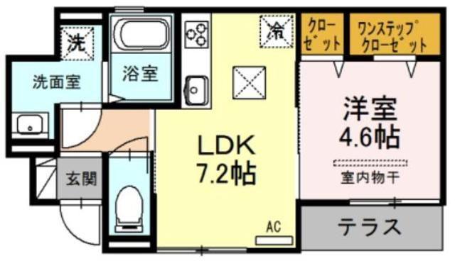 リリーグランジュ大宮Ⅱ(1DK/1階)の間取り写真