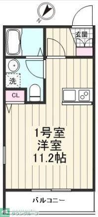 クリアル門前仲町(ワンルーム/4階)の間取り写真