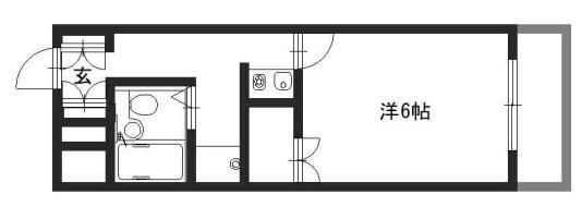 レジデンス姫路ウエスト(1K/1階)の間取り写真