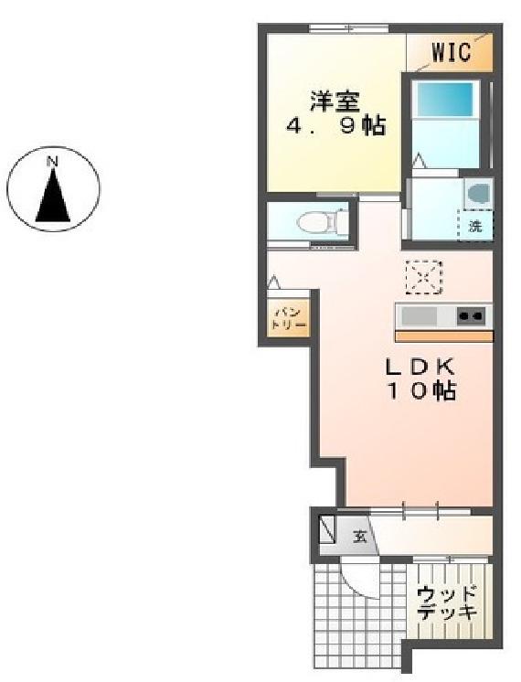 ALBAII(1LDK/1階)の間取り写真