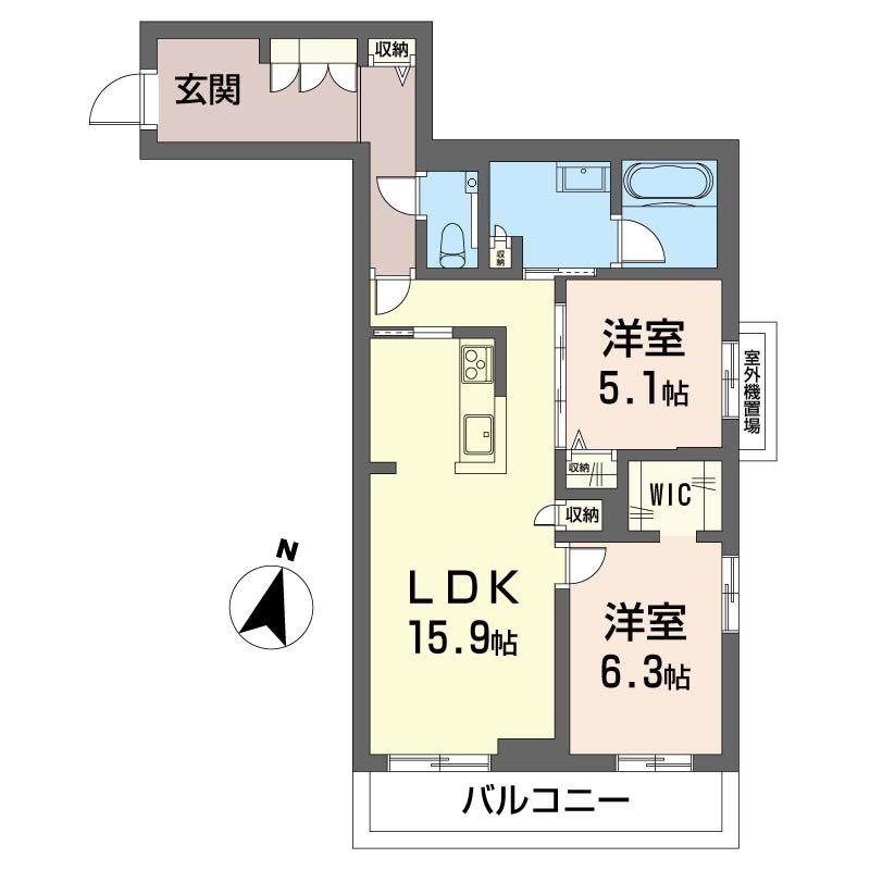 セントリビエ湘南台(2LDK/3階)の間取り写真