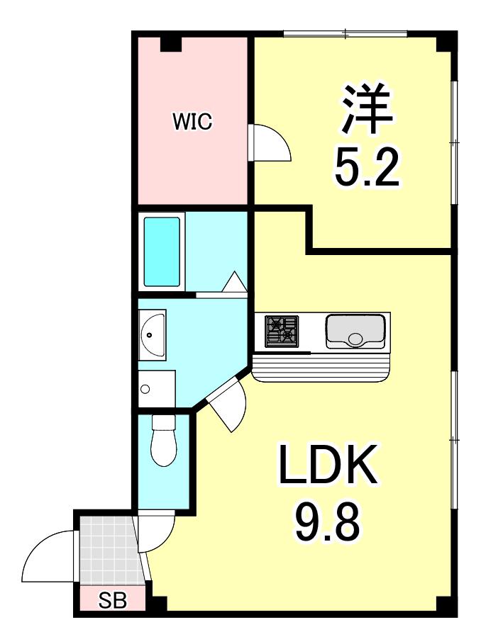 イルマーレ壱番館(1LDK/3階)の間取り写真