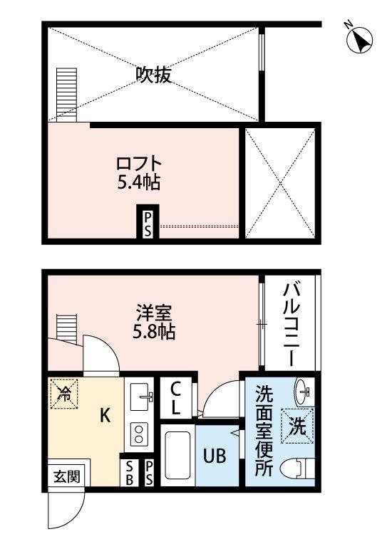 ベルトピア上飯田(1K/1階)の間取り写真