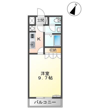 ドリームメジャー(1K/1階)の間取り写真