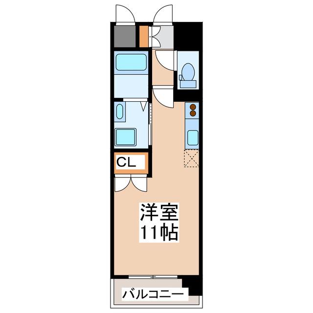 シュシュ天神(ワンルーム/4階)の間取り写真
