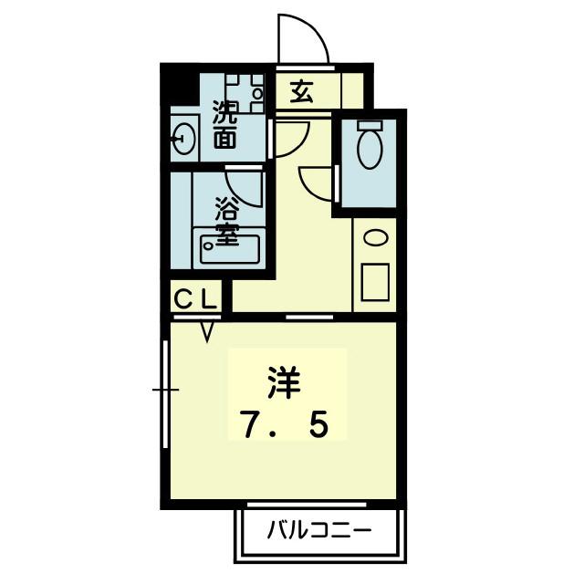 KARIN本荘(1K/3階)の間取り写真
