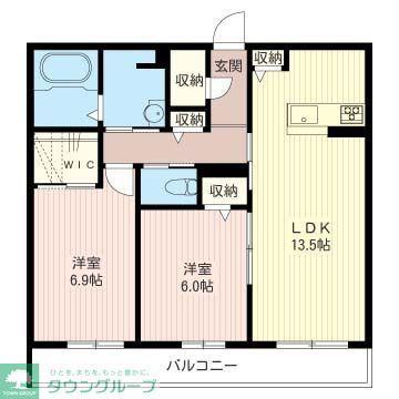 JR中央線 日野駅(東京) 徒歩8分 3階建 築13年(2LDK/1階)の間取り写真