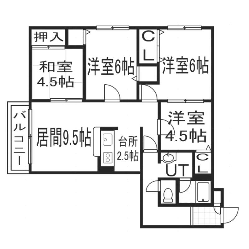 レジデンツビーネ(4LDK/3階)の間取り写真
