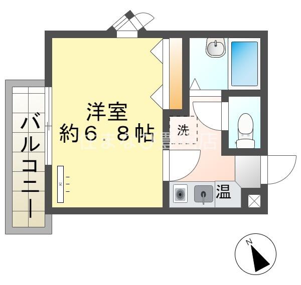 エルロードII(1K/1階)の間取り写真