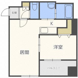 クラリス豊平3・9(1LDK/10階)の間取り写真