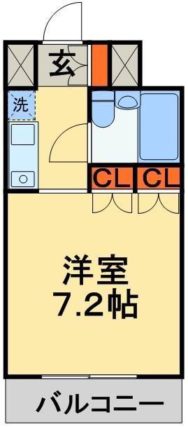 エリートイン柏(ワンルーム/9階)の間取り写真