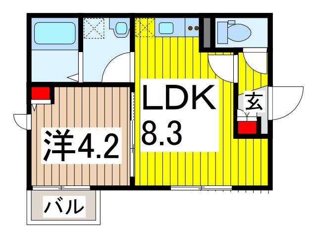 ゼフィルス(1LDK/1階)の間取り写真