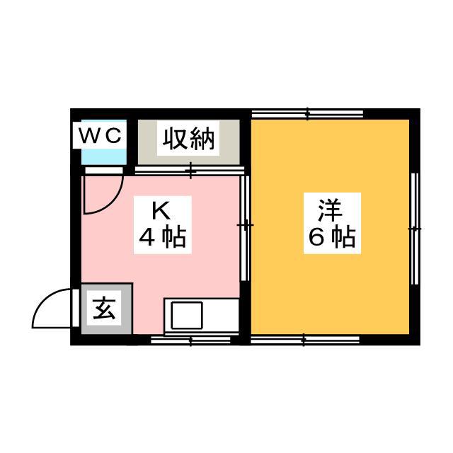 白土アパート(1K/2階)の間取り写真