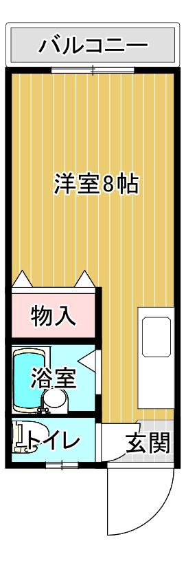 ワンルーム・ヒロ(ワンルーム/1階)の間取り写真