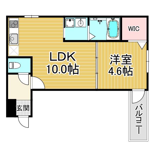 フジパレス甲東園II番館(1LDK/2階)の間取り写真