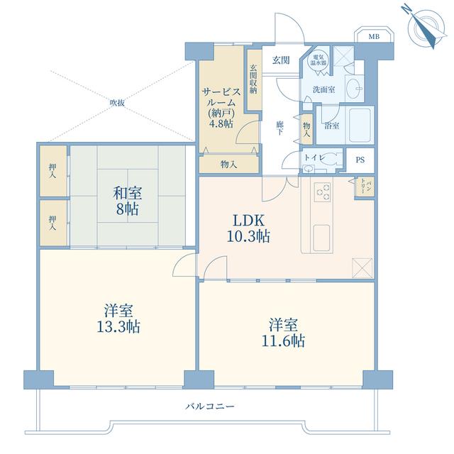 目黒台スカイマンション(3SLDK/5階)の間取り写真