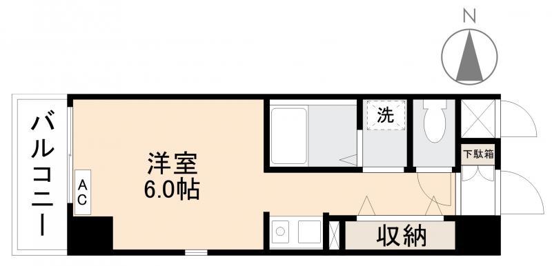 REXIS塩上(ワンルーム/6階)の間取り写真