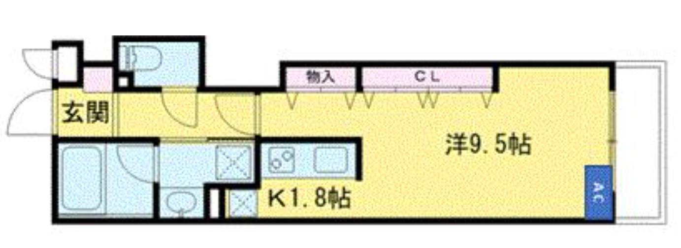 ミルーム赤坂(1K/2階)の間取り写真