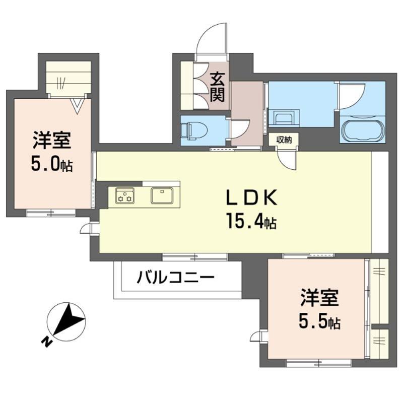 グランドメゾンマルコー(2LDK/2階)の間取り写真