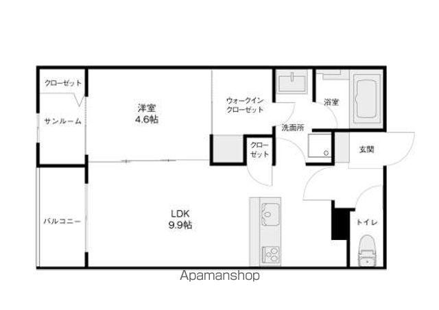 アフレンシア(1LDK/2階)の間取り写真