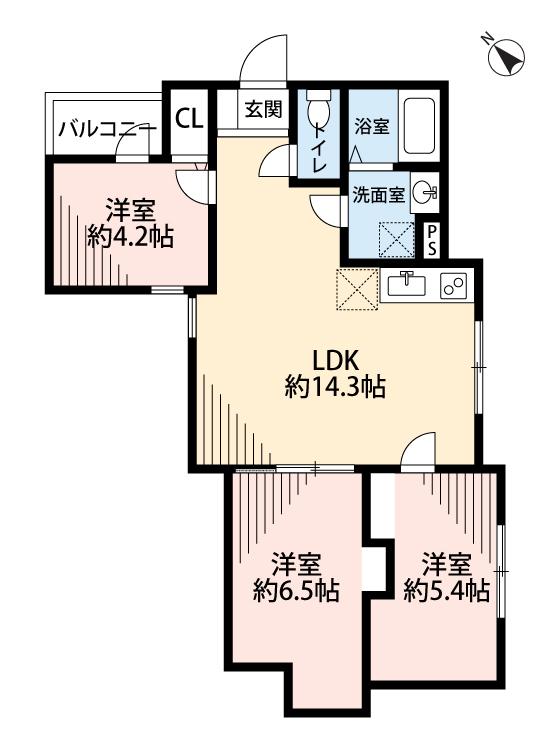 第一アパート(3LDK/2階)の間取り写真